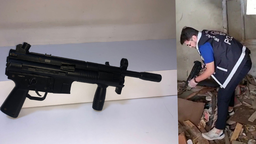 İstanbul Beyoğlu’nda molozların arasında otomatik silah MP5 bulundu