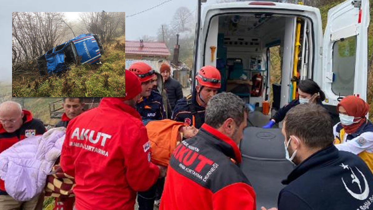 Rize'de uçuruma düşen kadını kurtarmak isteyen ekip de uçurumdan yuvarlandı