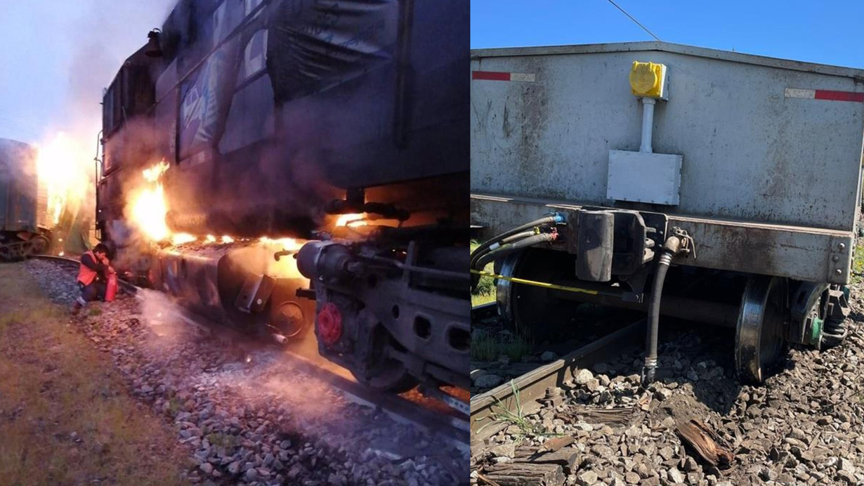 Şili'nin Victoria eyaletinde raydan çıkan trenin vagonlarını ateşe verdiler