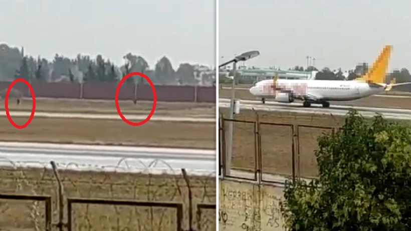 Son Dakika Adana Havalimanı'nda bir grup, piste inen uçağın önüne çıktı! Çok sayıda gözaltı var